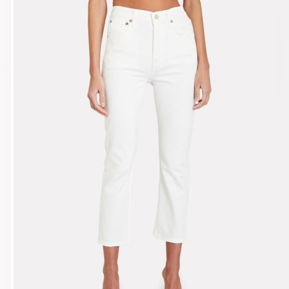Agolde Riley Crop Jeans - Whip (White)